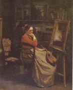 Jean Baptiste Camille  Corot The Studio (mk09) France oil painting reproduction